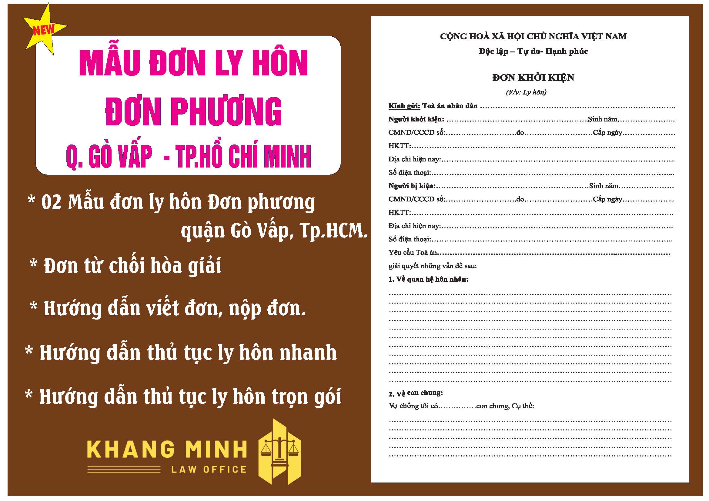 Thủ tục ly hôn đơn phương quận Gò Vấp + đơn ly hôn đơn phương+ Hướng dẫn