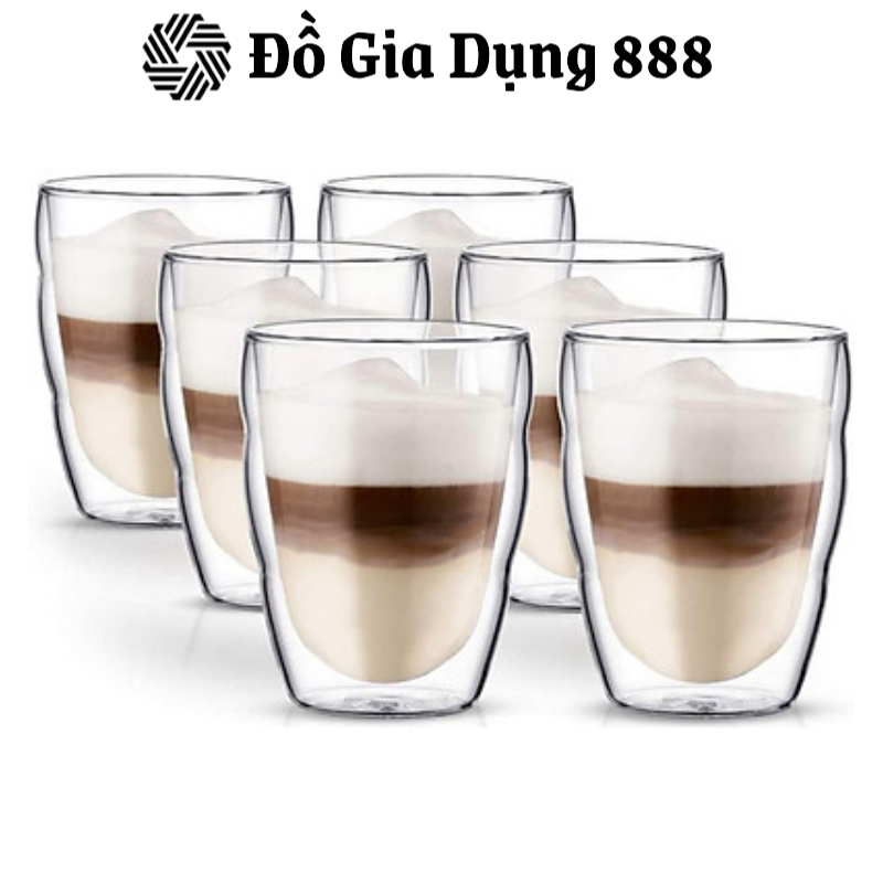 Bộ 6 Cốc Thủy Tinh BODUM PILATUS, Set Cốc Đẹp Uống Cà Phê, Nước Trái Cây, 250ml, Nhập Đức