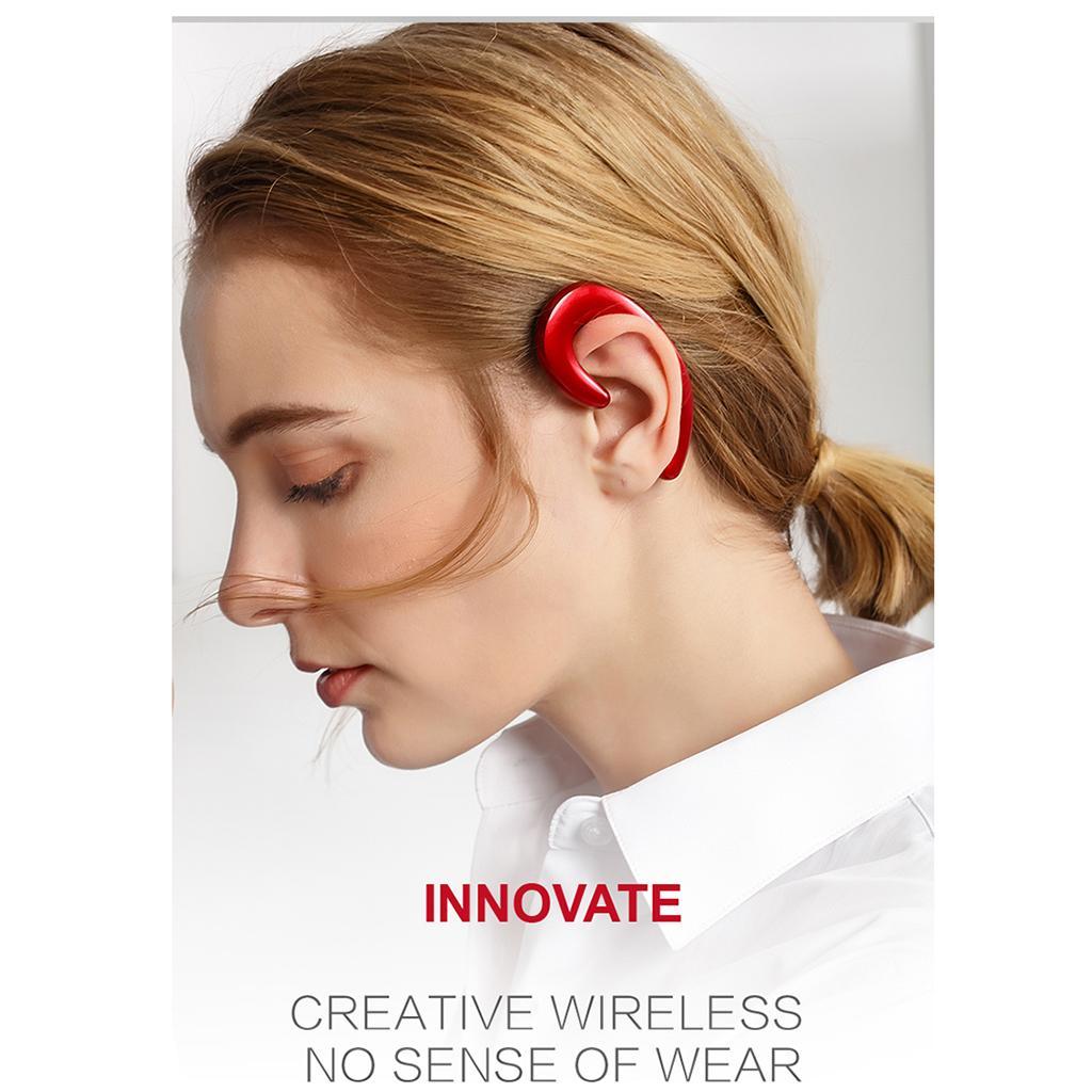 Mini Wireless Bluetooth Stereo Headset Ear-hook Earphone Non Earplugs Black