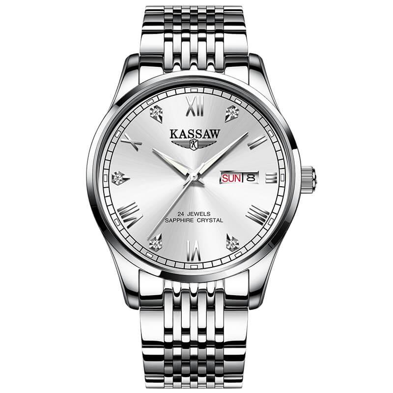 Đồng hồ nam chính hãng KASSAW K877-4 chống nước,chống xước,kính sapphire,Đồng hồ cơ Automatic ,dây kim loại thép không ghỉ 316,hàng mới 100