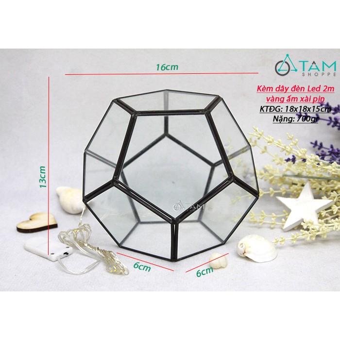 Đèn ngủ nhà kính đèn Led đom đóm để bàn 12 mặt L-ĐB-03