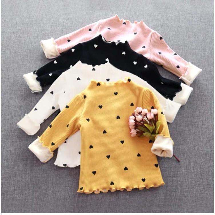 Áo Cotton Len tăm hình tim sành điệu QATETHU201945 bé gái 7-19kg