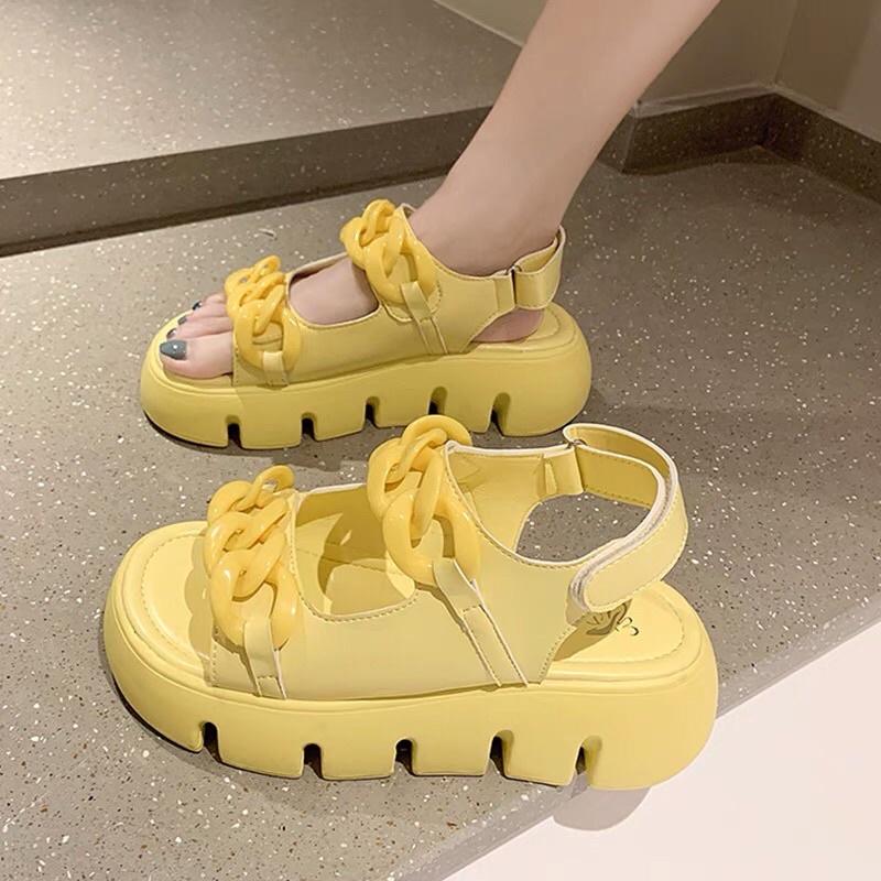 Sandal ulzzang đế bằng quai xích (ảnh thật ở cuối)