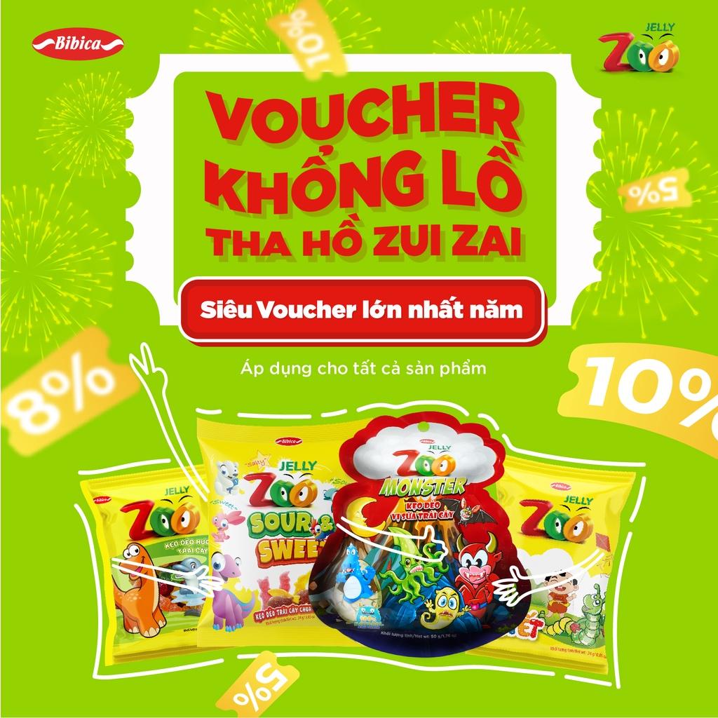 Combo 16 túi kẹo dẻo zoo dai dai đủ hương vị- Bibica