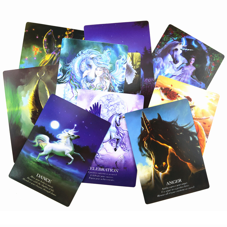 Combo Bộ Bài Bói Tarot Oracle of the Unicorns Cards Cao Cấp và Túi Nhung Đựng Tarot và Khăn Trải Bàn Tarot