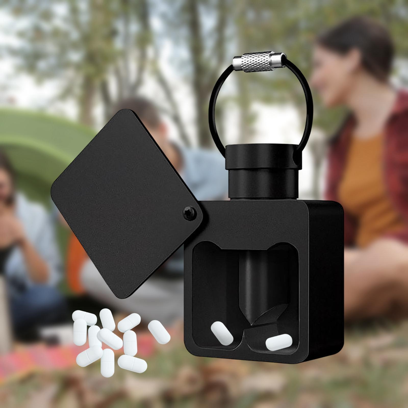 Medicine Storage Box with Pill Cutter Bottle Pill Pendant Necklace for Home Use Capsule