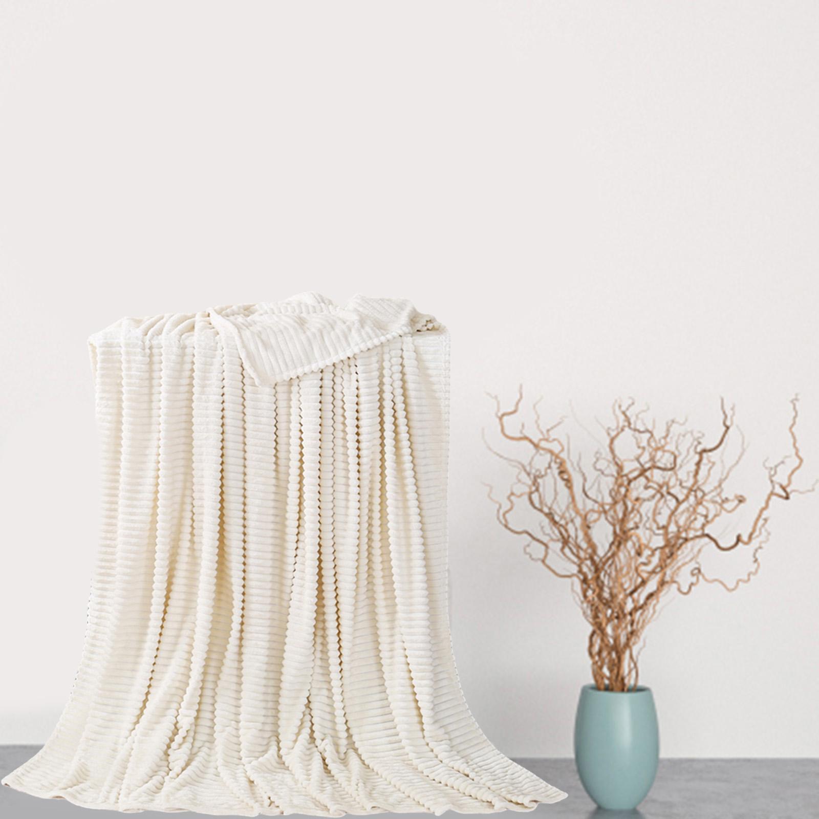 Plush Flannel Blanket Fleece Throw Blanket  Blanket Home Bedroom Home Beige