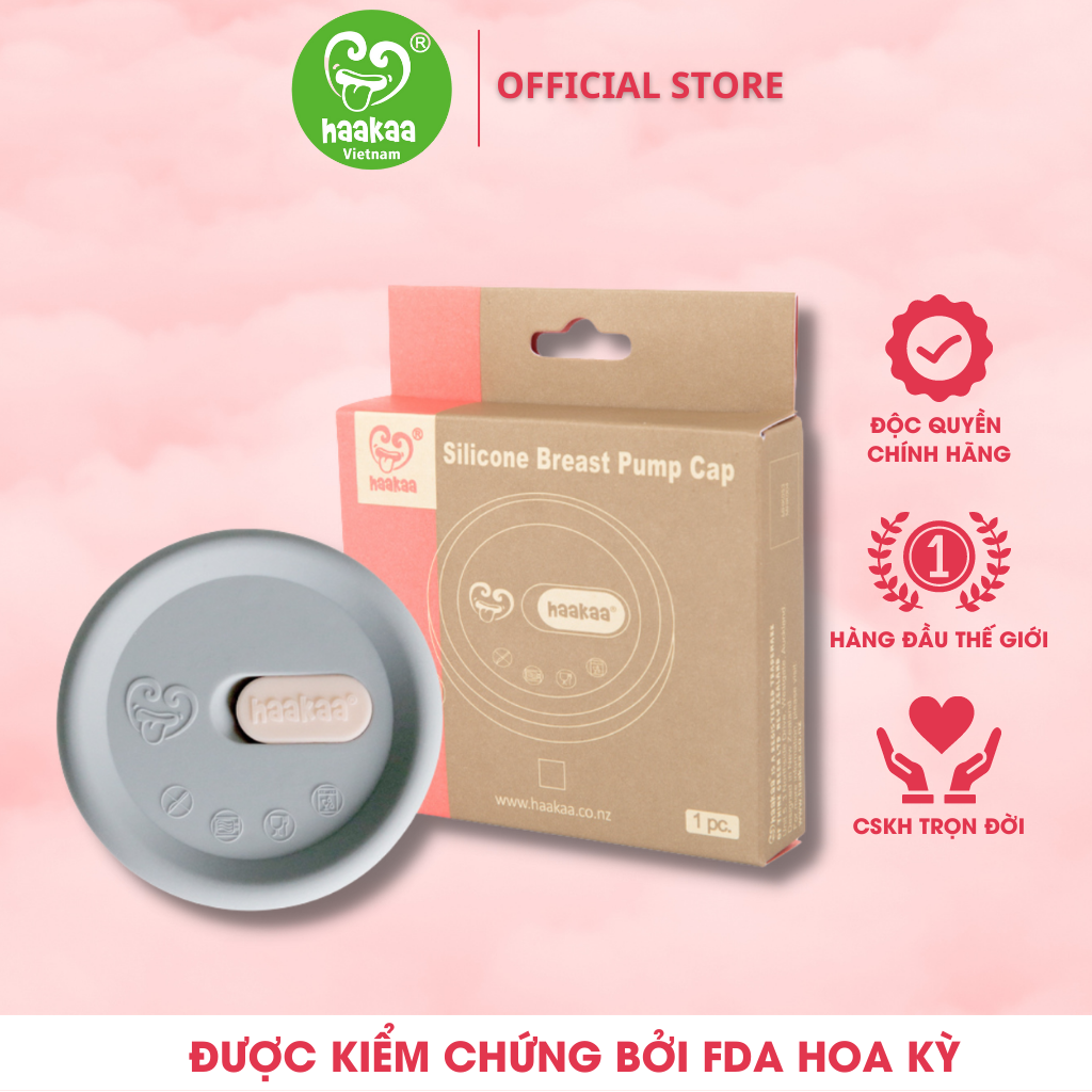 Nắp đậy cốc hứng sữa Haakaa. Chất liệu silicone cao cấp. Không chứa BPA, PVC và phthalate