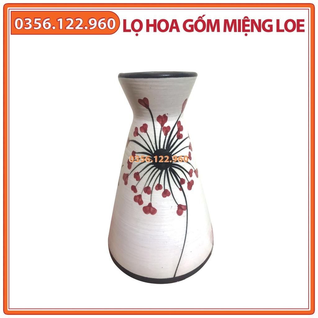 Bình cắm hoa gốm miệng loe