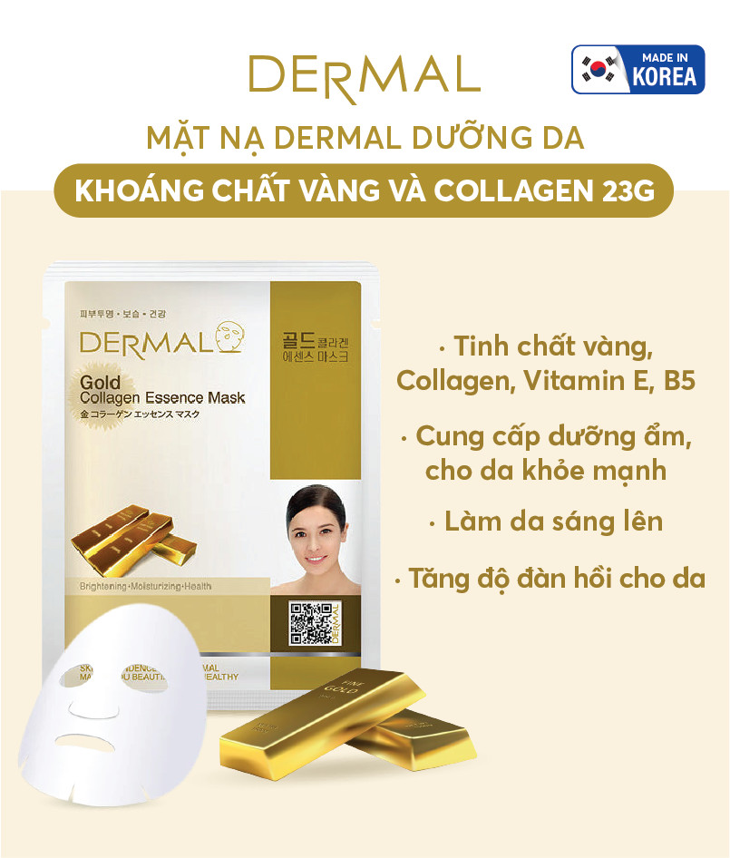 10 Mặt nạ dưỡng da khoáng chất vàng Dermal