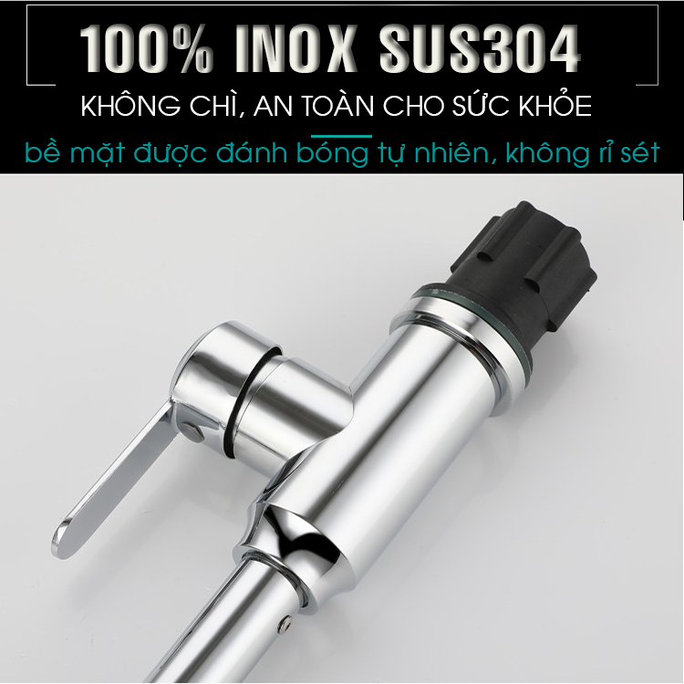 Vòi Rửa Chén Bát Nóng Lạnh Gắn Chậu Xi Bóng Phi 24mm