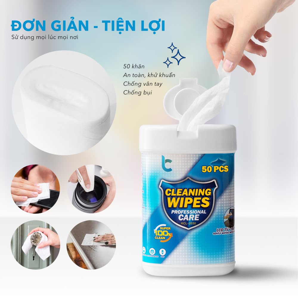 Bộ Vệ Sinh Macbook/Laptop/Lens/Máy ảnh/Điện thoại Khăn Rút Lucas Cleaning Wipes - Hàng Chính Hãng