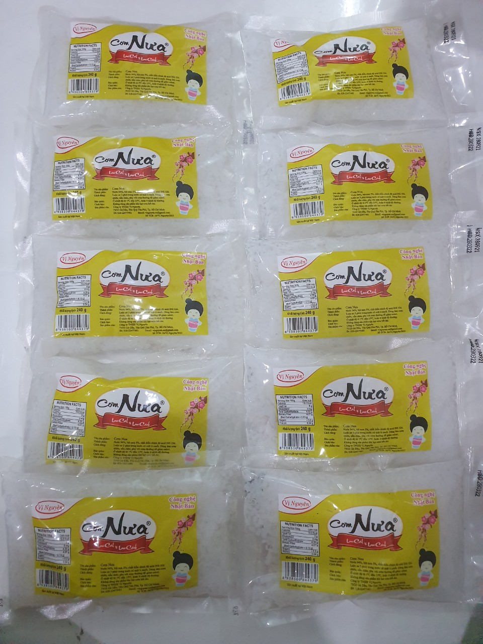 Combo 3 Gói Miến Nưa 2 Gói Cơm Nưa Vị Nguyên 240Gram