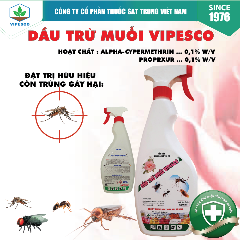 DẦU TRỪ MUỖI CÓ VÒI HOA HỒNG (650ml)