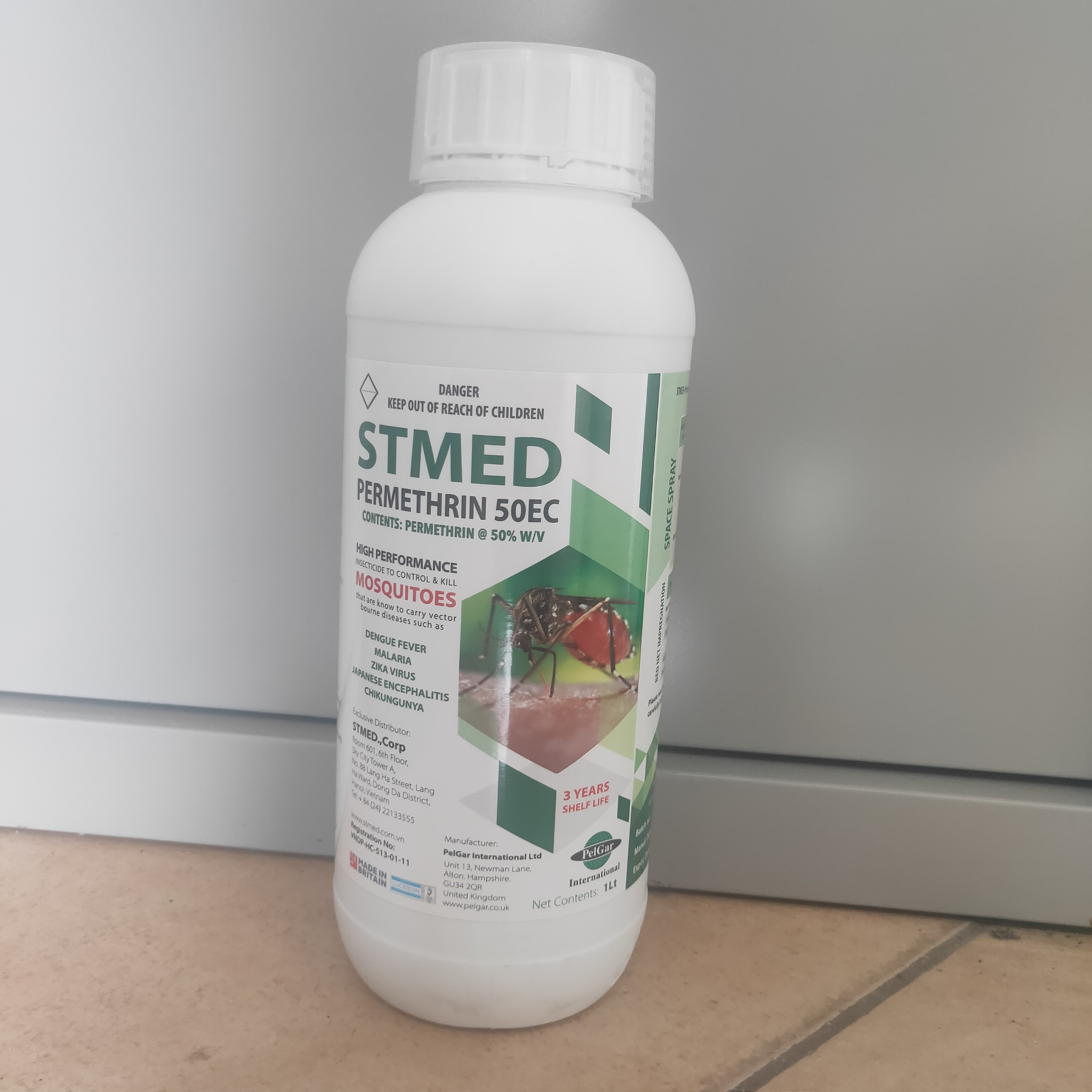 Thuốc muỗi Stmed, Permethrin 50ec 1 lít NK Anh Quốc-Hiệu quả nhanh,an toàn cực cao