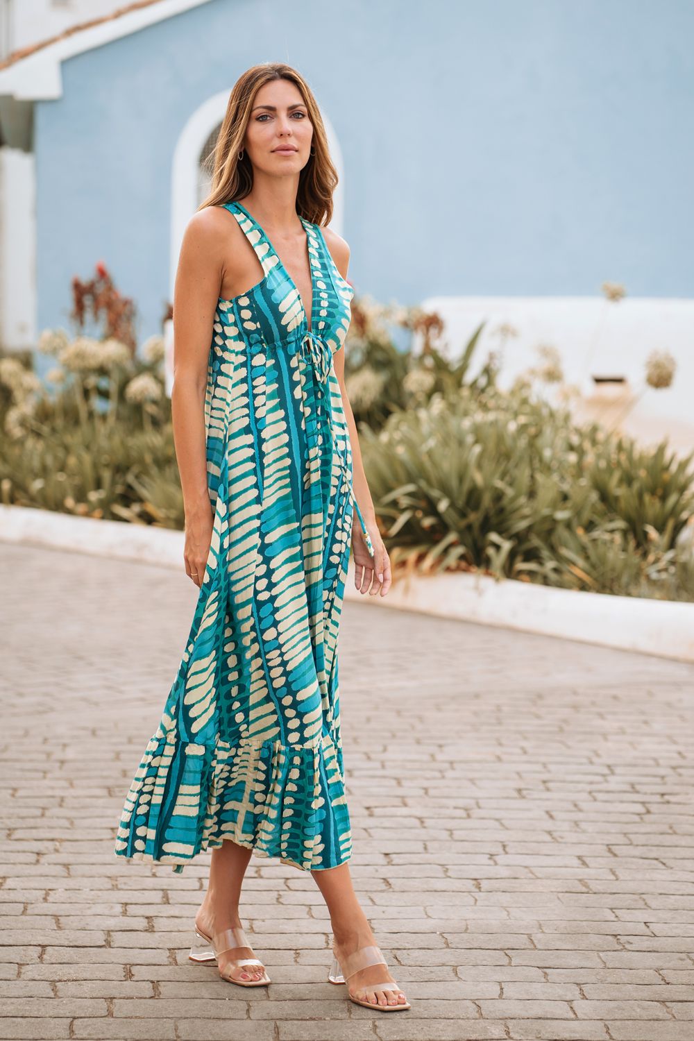 Maxi Cổ V Cotton Isla Bonita