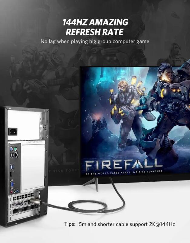 Ugreen UG30119DP107TK 1.5M Màu Đen Cáp 2 Đầu Displayport V1.2 cao cấp hỗ trợ 4K*2K 60GHz - HÀNG CHÍNH HÃNG