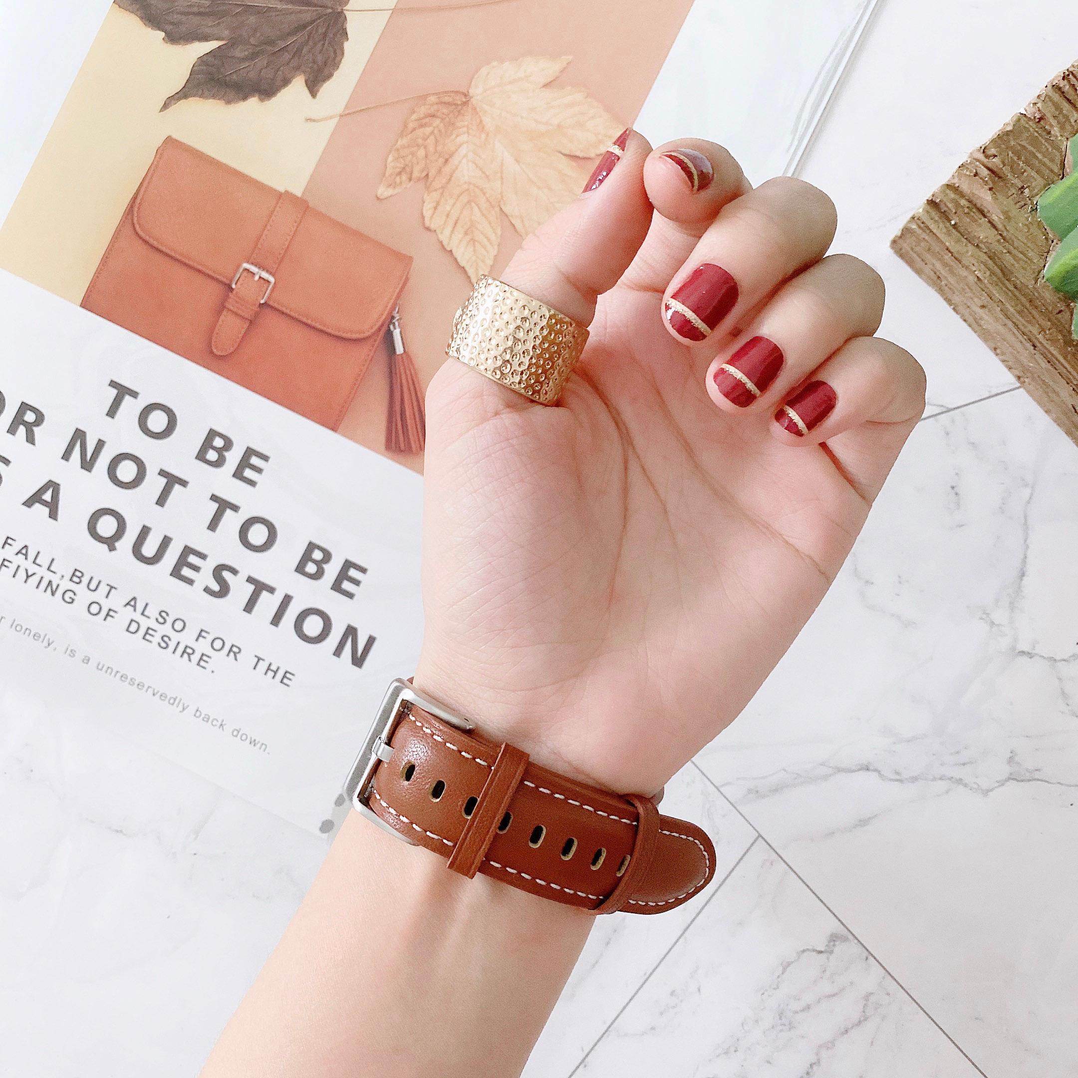 Dây da đeo đồng hồ thay thế cho Samsung Galaxy Watch 3 41mm 45mm