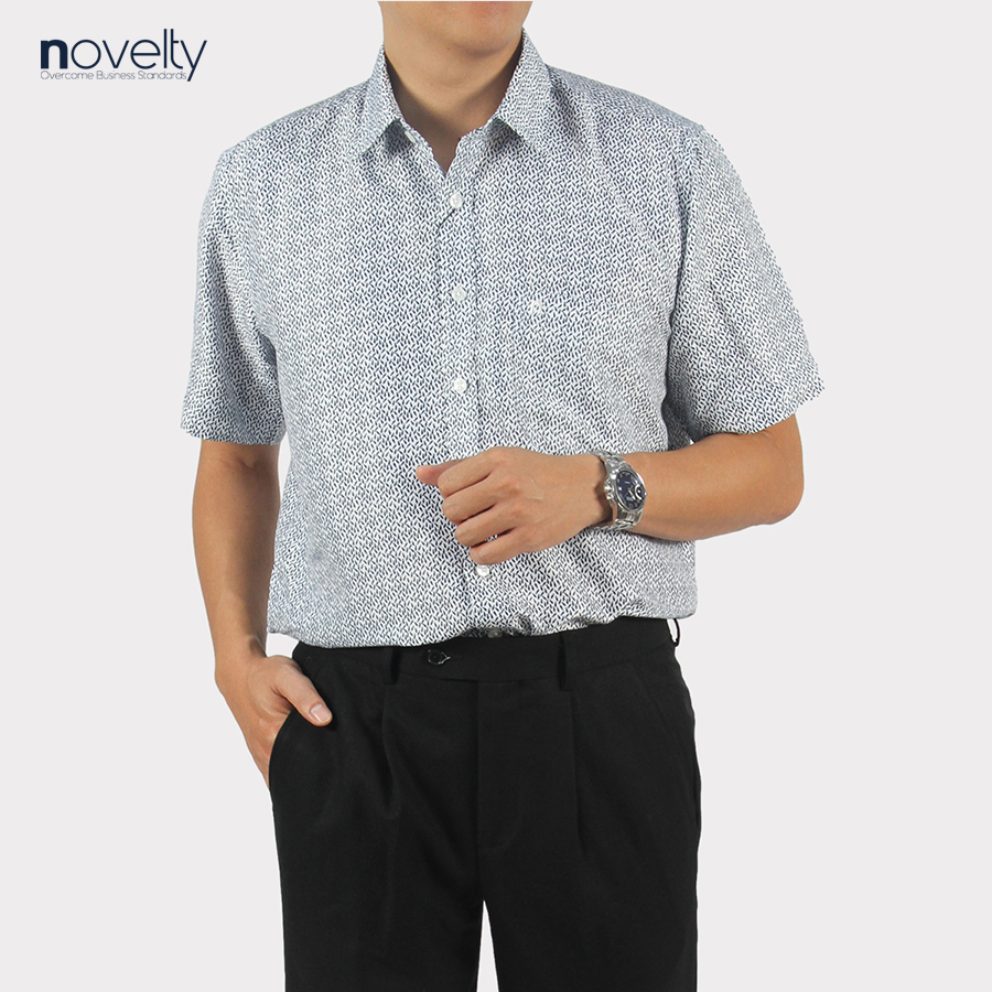 Áo sơ mi nam ngắn tay Novelty Casual hoa văn NSMMHTNSPB220509N