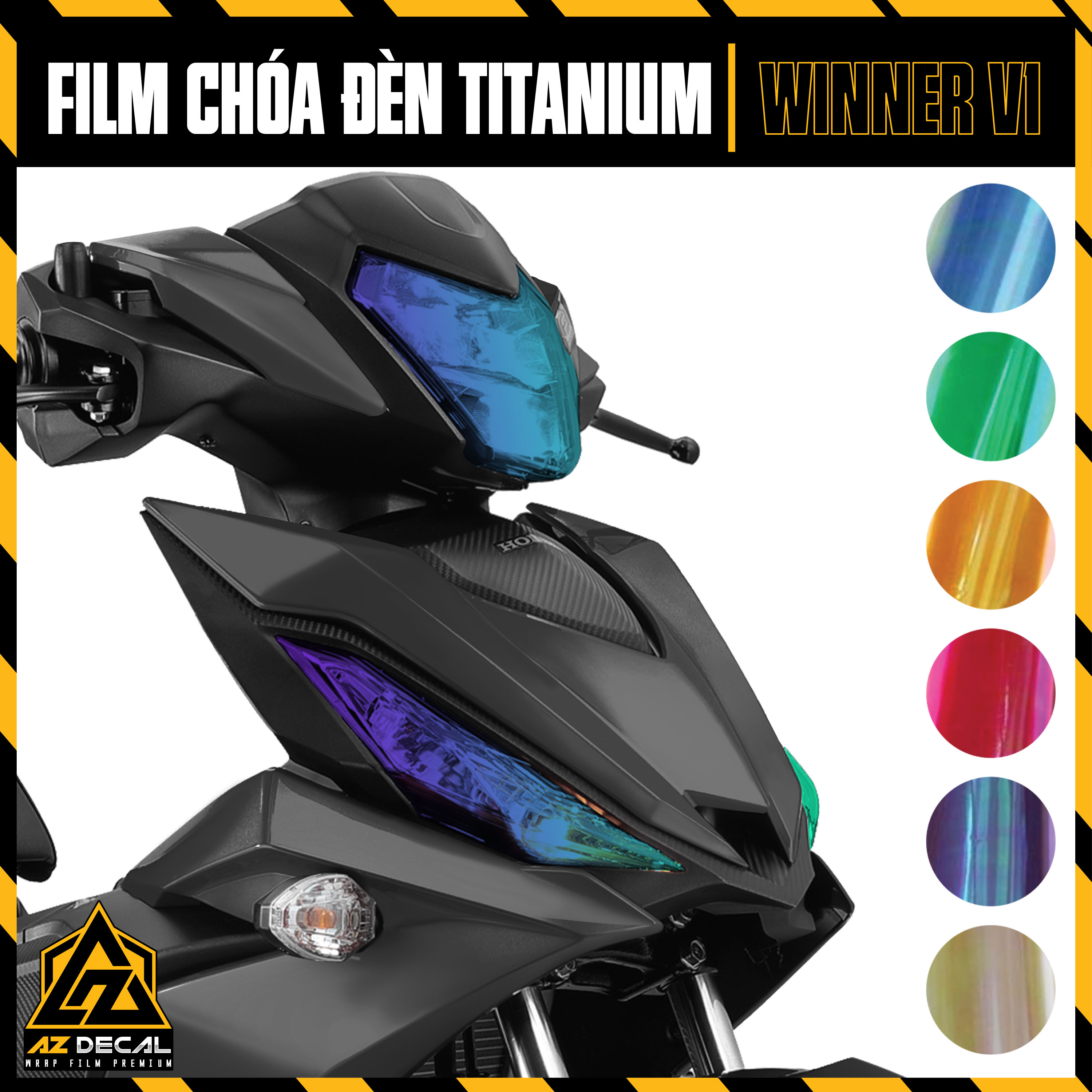 Phim Dán Choá Đèn Titan Winner V1 | Tem Decal Dán Đèn Xe Winner 150, Dán Đèn Pha, Đèn Demi, Đèn Xi Nhan