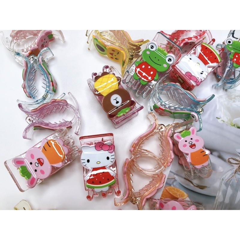 Kẹp càng cua trong suốt 3 răng, 5 răng hình thú, con vật, hoạt hình, trái cây, 12 con giáp màu sắc đáng yêu