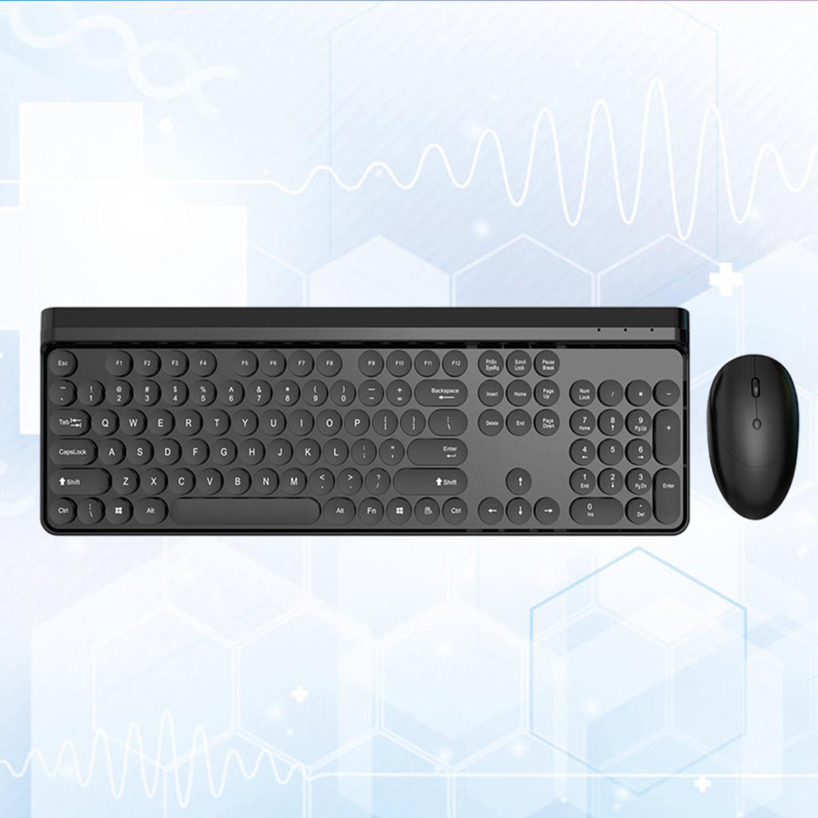 Portable Mini Multifunction 2.4G Wireless Bluetooth Keyboard Black