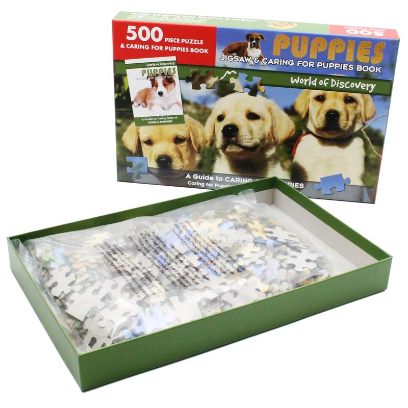 5000 Piece Puzzle &amp; Caring For Puppies Book: Puppies