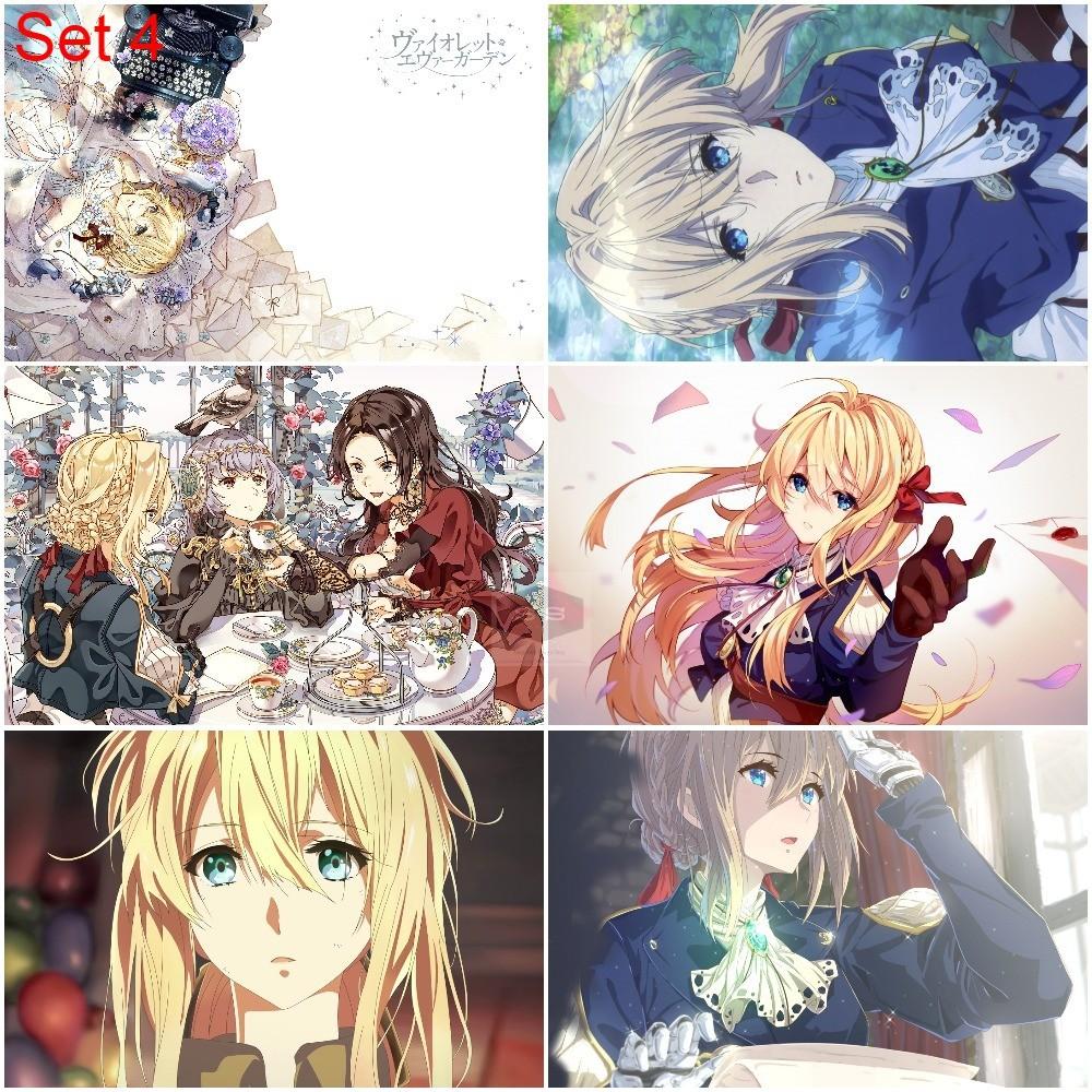 Bộ 6 Áp phích - Poster Anime Violet Evergarden - Búp Bê Ký Ức (bóc dán) - A3,A4,A5