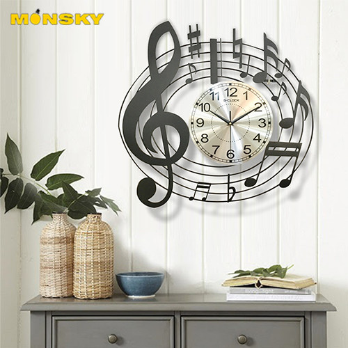 Đồng hồ treo tường MONSKY GCLOCK loại to KT 55X58 (cm) cao cấp làm từ kim loại sơn tĩnh điện chạy máy kim trôi chuẩn (2004)