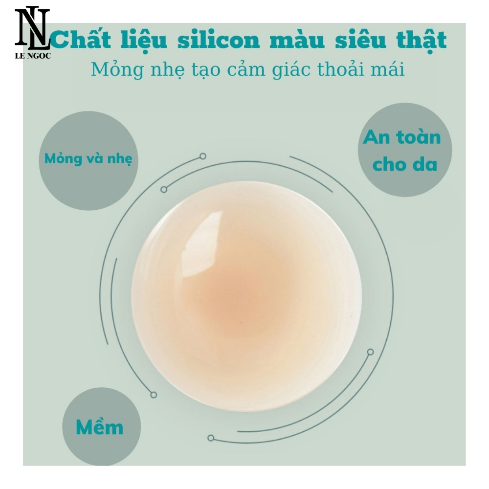 Miếng dán ti, miếng dán ngực tàn hình silicon che đầu ti có thể tái sử dụng nhiều lần- LN009