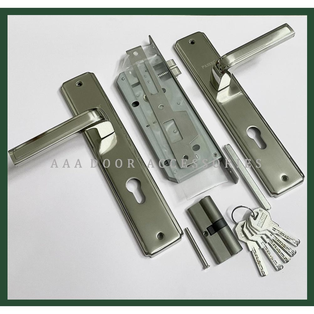 Khoá tay gạt cửa đi PASINI dùng cho cửa nhôm, sắt, gỗ đố 4x8 hệ 1000