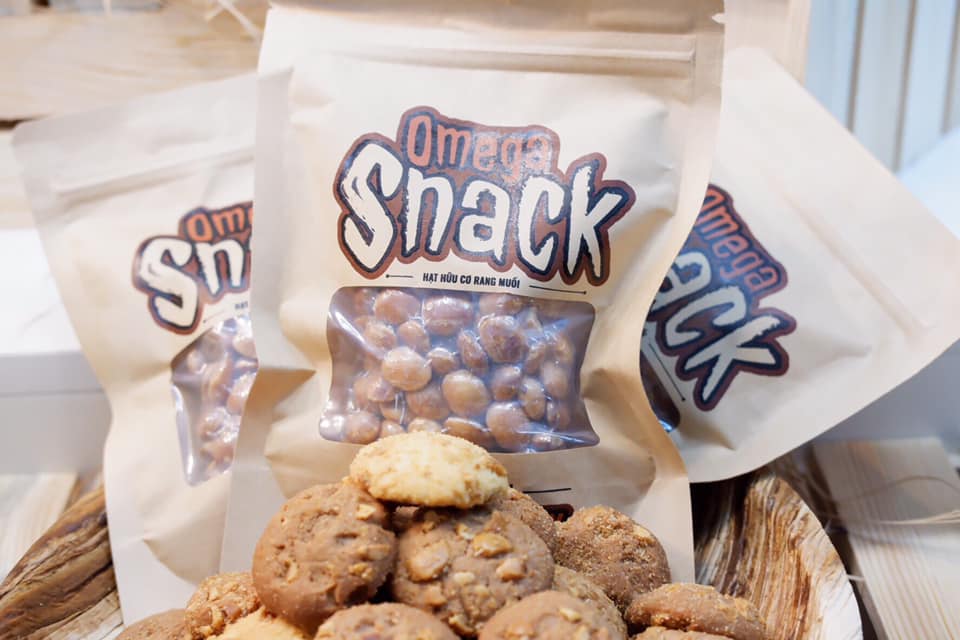 Hạt sacha inchi hữu cơ rang Omega Snack -  60gram  - thực phẩm chay giàu Omega 3-6-9