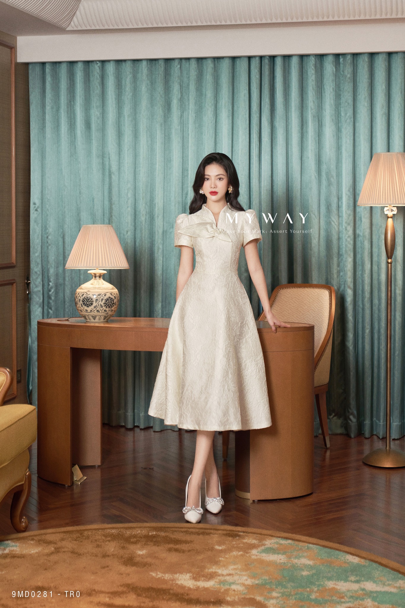 Đầm Nữ Dự Tiệc MY WAY Tay Bồng Retro Quý Phái 9MD0281
