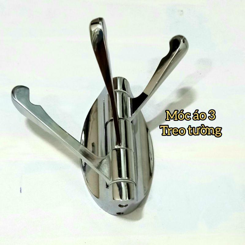Móc áo 3 chia treo tường, bằng hợp kim mạ crôm rất sắc nét , lắp đặt dễ dàng..