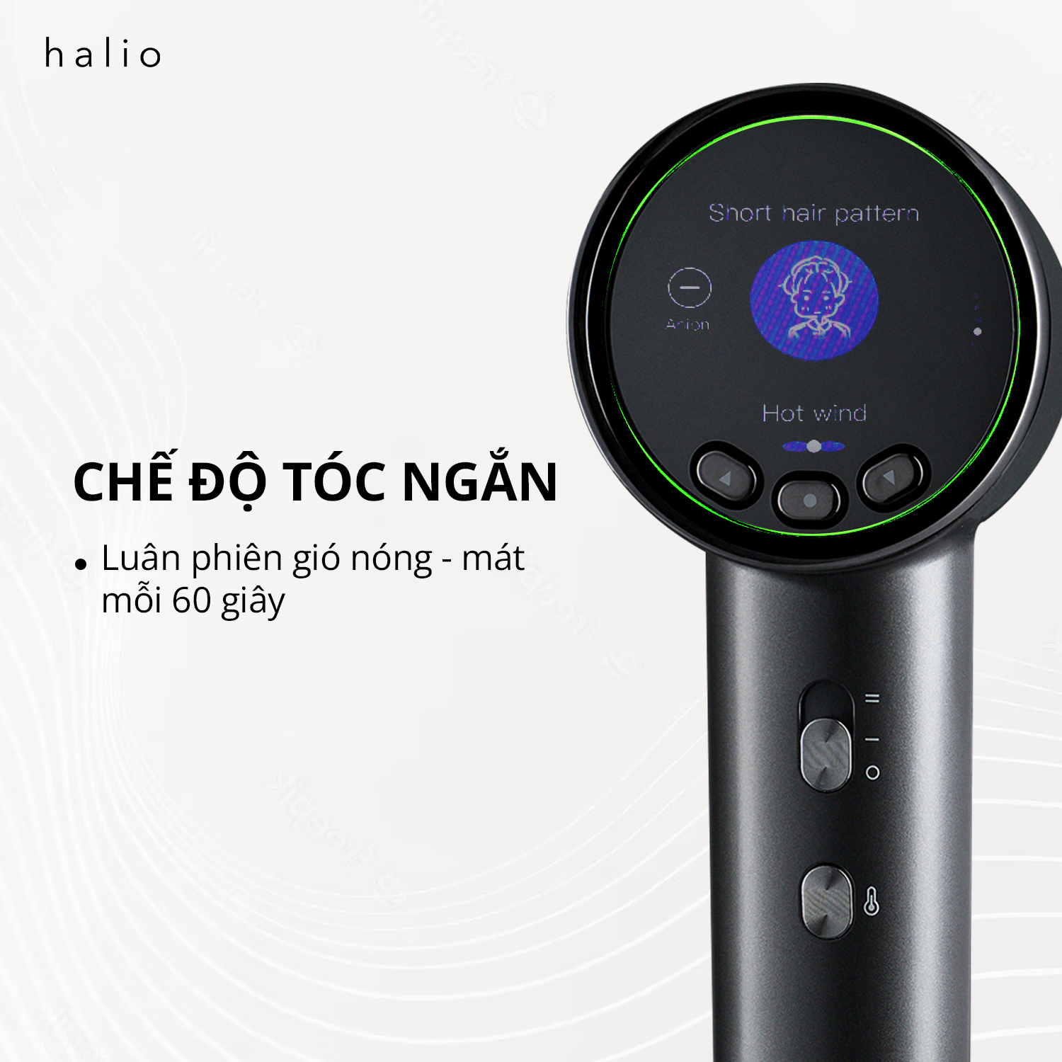 Máy Sấy Tóc Halio Hypersonic Hair Dryer Luân Phiên Nóng Lạnh, Bảo Vệ Da Đầu