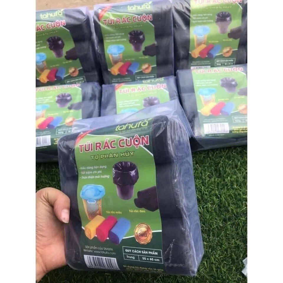 Combo 3 Cuộn Túi Đựng Rác Gia Đình, Bao Đựng Rác Văn Phòng, Trường Học Tiện Lợi Màu Đen Size Trung 55x65cm - Chính Hãng