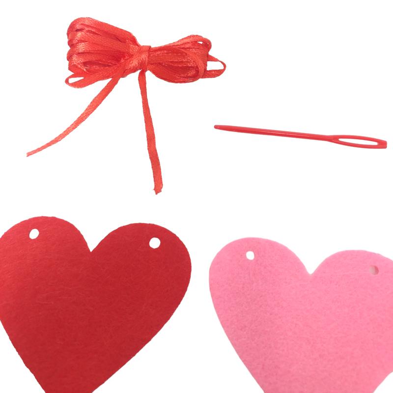Dây Tim Vải Nỉ Trang Trí Valentine 7 x 6 cm - Vinacraft
