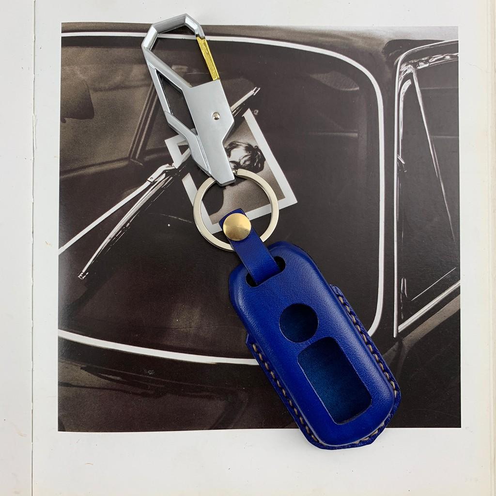 BAO DA CHÌA KHÓA XE SH MÀU XANH DƯƠNG - ĐỒ DA BÒ NHẬP KHẨU - BAO DA HANDMADE