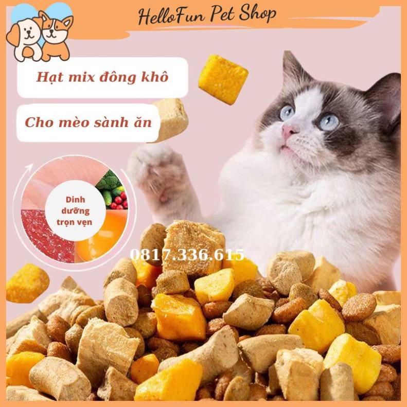 Hạt mix cao cấp cho cún trộn thịt bò, gà, tôm, cá, lòng đỏ trứng, rau củ quả - Thức ăn hạt cho chó kén ăn