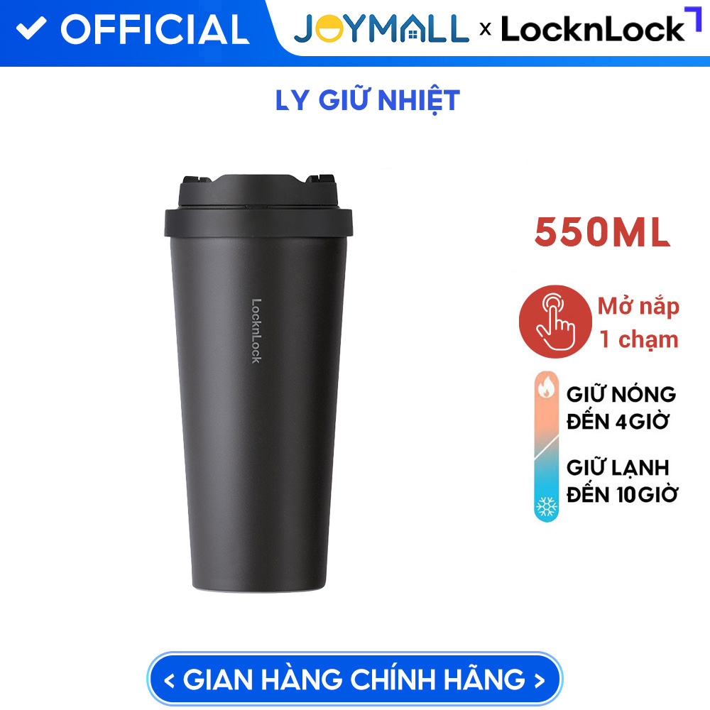 Bình Giữ Nhiệt Lock&Lock Energetic One-Touch Tumbler LHC3249 – 550ML – Đen