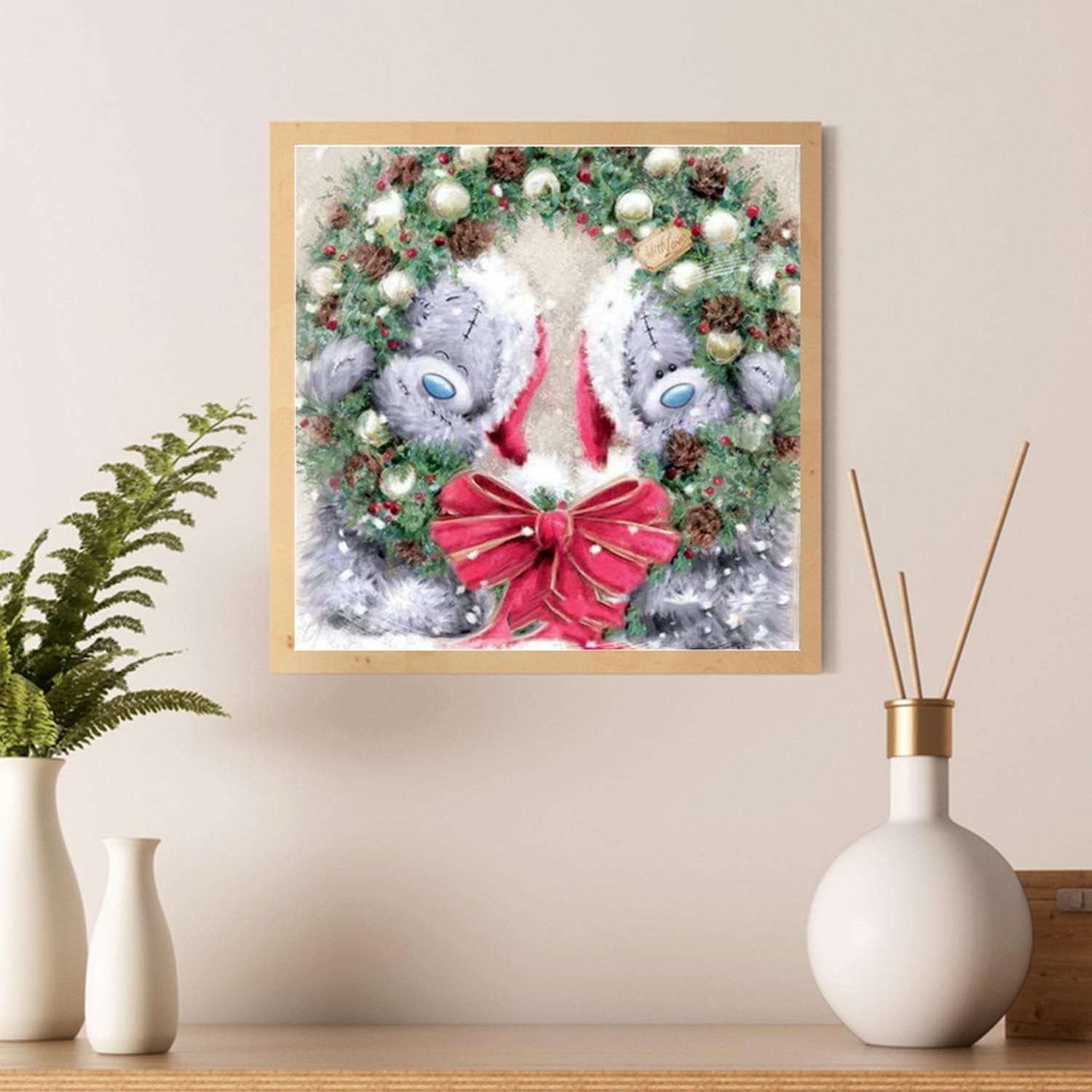 Bộ vẽ Tranh kim cương Giáng sinh DIY 5D, 12 * 12 inch,dụng cụ hỗ trợ đi kèm: bút, khay nhựa và keo dán.