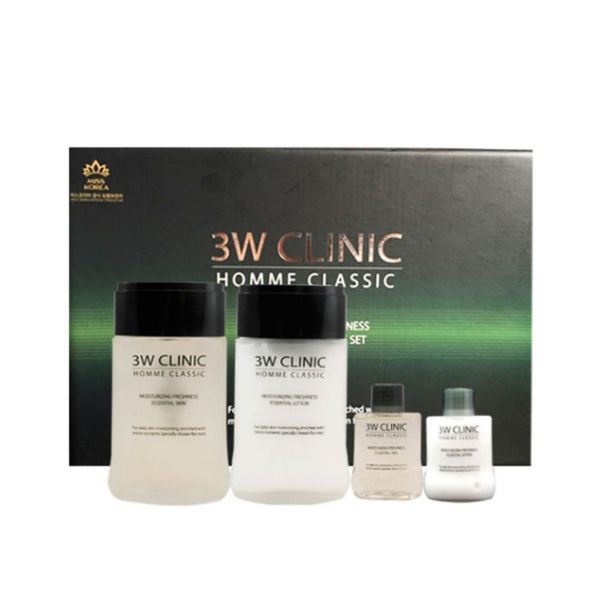 Bộ Chăm Sóc Da Dành Cho Nam Hàn Quốc 3W Clinic Homme Classic Moisturizing Freshness Essential Skin Care