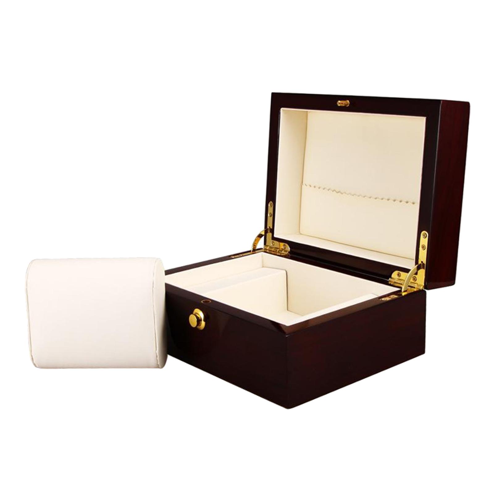 Classic Precious Elegant Single Slot Solid Wood Wooden Watch Bracelet Case Jewelry Bangle Storage Box Organizer Counter Top Display with Pillow