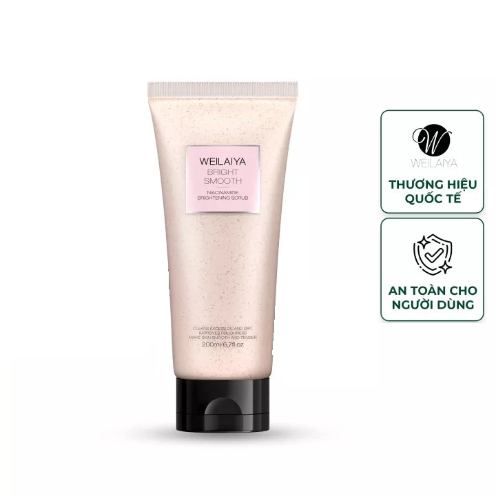 Ủ trắng tẩy tế bào chết body vỏ hồ đào Weilaiya - Weilaiya Niacinamide Brightening Scrub 200ml