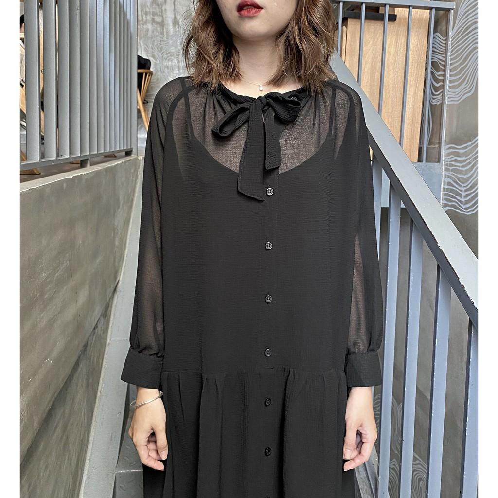 BLACKCAT SET- SET ĐẦM YẾM RỜI VOAN XỐP