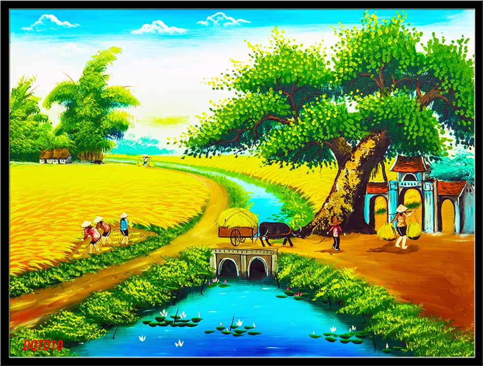 Tranh canvas treo tường làng quê Việt Nam - QVN013