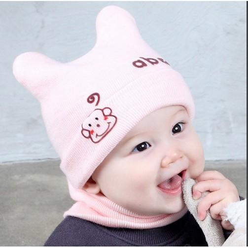 Mũ len abc ( KHÔNG KÈM KHĂN ỐNG )  mẫu cực đẹp cho bé từ 3 đến 18 tháng tuổi