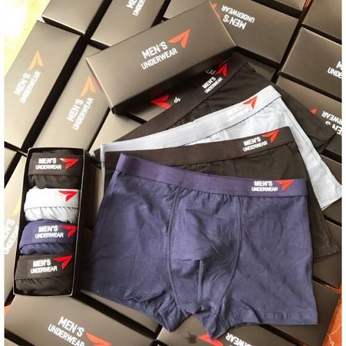 Quần Sịp Đùi Cotton, Quần Lót Nam Boxer Men 'Underwear Nhiều size, 4 Quần Trong 1 Hộp Sang Trọng
