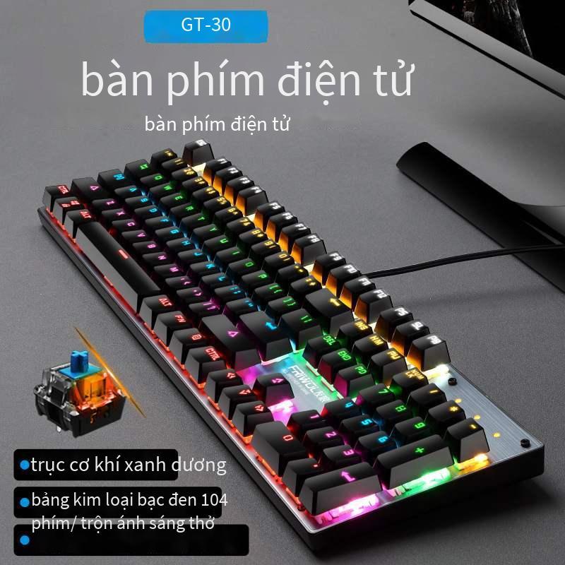 Giá thấp nhất mới bàn phím cơ chuột bộ GT30 trò chơi máy tính bàn phím có dây 87 phím trục xanh phím đầy đủ không bấm lỗ