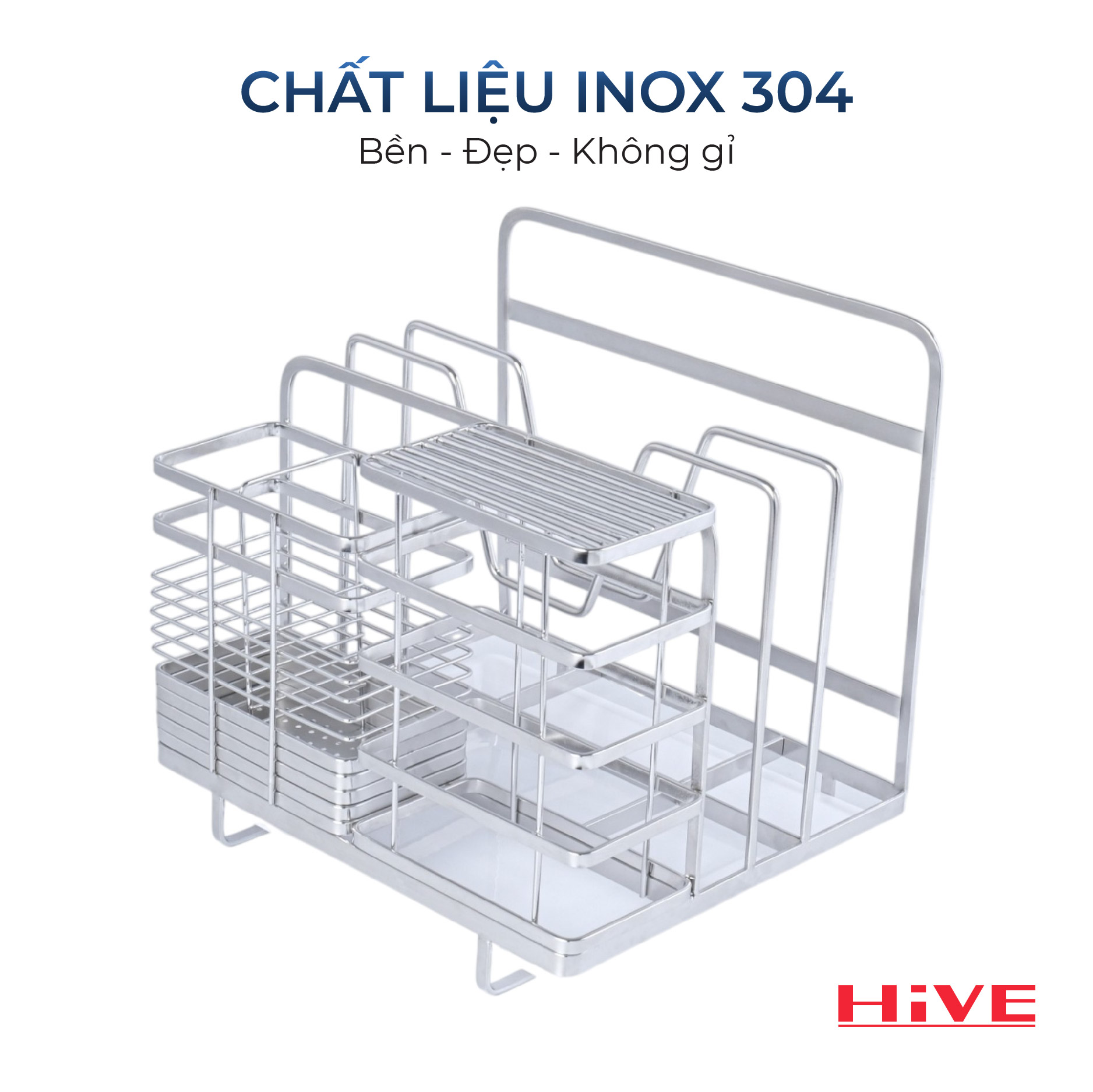 Kệ Đựng Đũa Muỗng Dao Thớt Đa Năng HiVE (NEW COLLECTION)